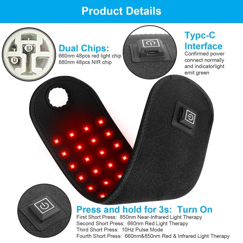 Red Light Physical Therapy Band Infrared Heating Physiotherapy Sports Sprain