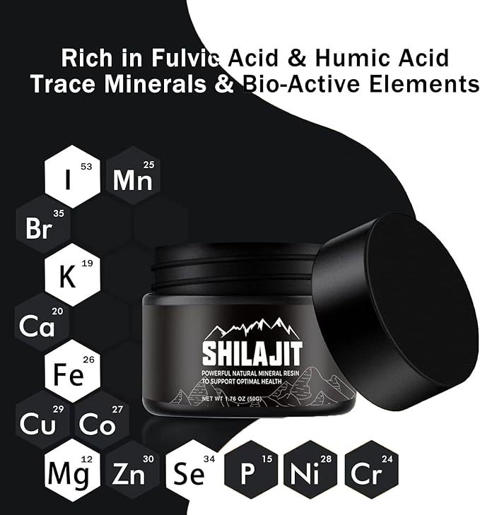 Shilajit Pure Himalayan  50 Grams Natural Organic Shilajit Resin,Golden Grade Shilajit Supplement For Men And Women With 80 Trace Minerals & Fulvic Acid For Energy, Immune Support